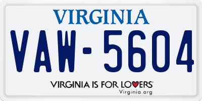 VA license plate VAW5604