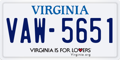 VA license plate VAW5651