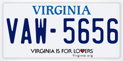 VA license plate VAW5656