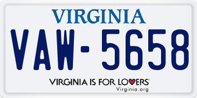 VA license plate VAW5658