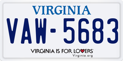 VA license plate VAW5683