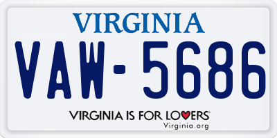 VA license plate VAW5686