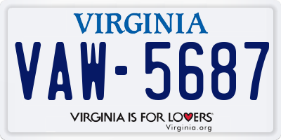 VA license plate VAW5687