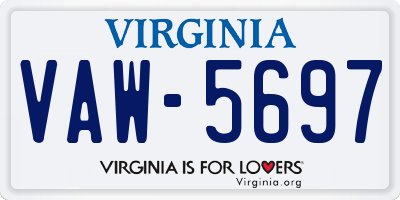 VA license plate VAW5697