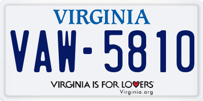 VA license plate VAW5810