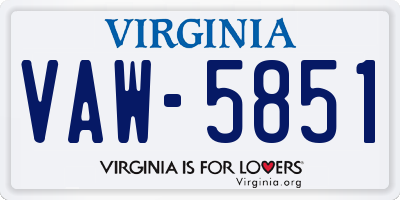 VA license plate VAW5851