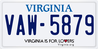 VA license plate VAW5879
