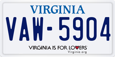 VA license plate VAW5904