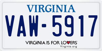 VA license plate VAW5917