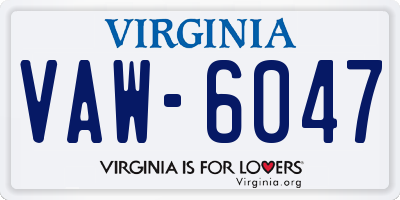 VA license plate VAW6047