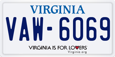 VA license plate VAW6069