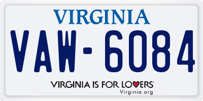 VA license plate VAW6084