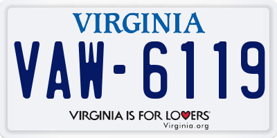 VA license plate VAW6119