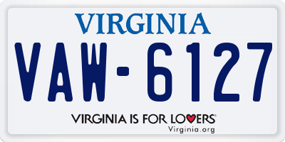 VA license plate VAW6127