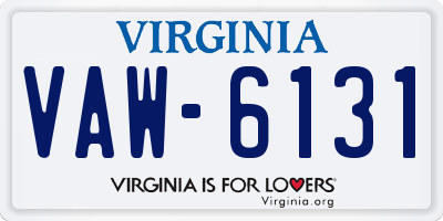 VA license plate VAW6131