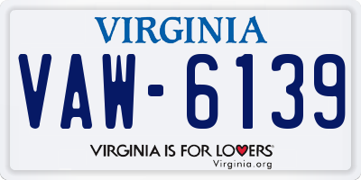 VA license plate VAW6139