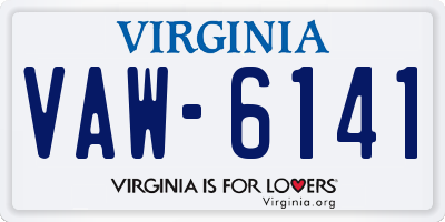 VA license plate VAW6141