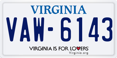 VA license plate VAW6143