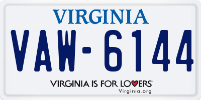 VA license plate VAW6144