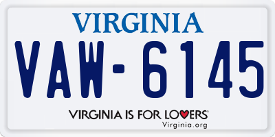 VA license plate VAW6145