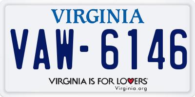 VA license plate VAW6146