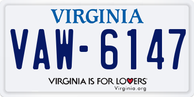 VA license plate VAW6147