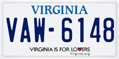 VA license plate VAW6148