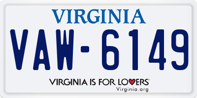 VA license plate VAW6149