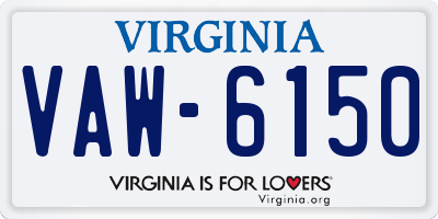 VA license plate VAW6150