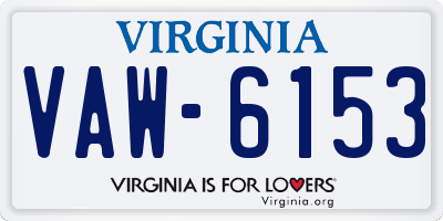 VA license plate VAW6153