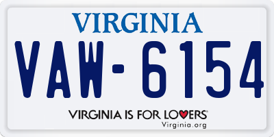 VA license plate VAW6154