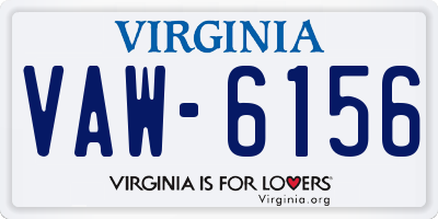 VA license plate VAW6156