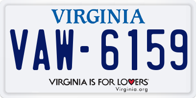 VA license plate VAW6159