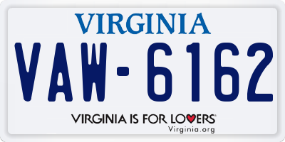 VA license plate VAW6162