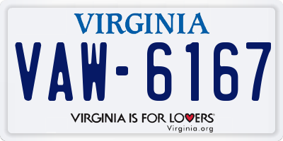 VA license plate VAW6167