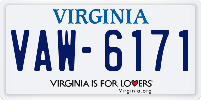 VA license plate VAW6171
