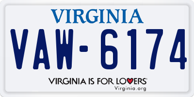 VA license plate VAW6174