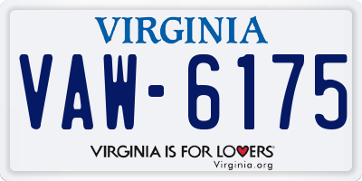 VA license plate VAW6175