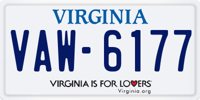 VA license plate VAW6177