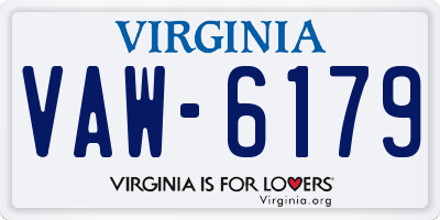 VA license plate VAW6179