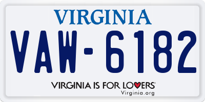 VA license plate VAW6182