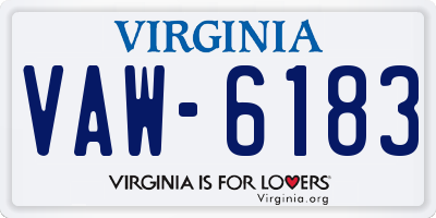 VA license plate VAW6183