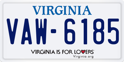 VA license plate VAW6185