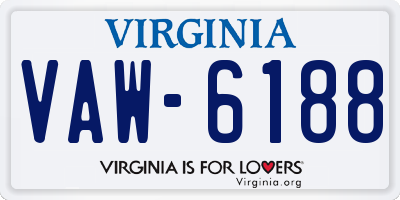 VA license plate VAW6188