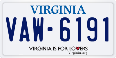 VA license plate VAW6191