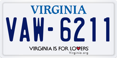 VA license plate VAW6211