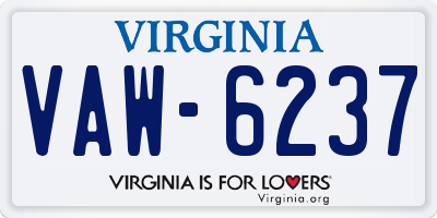 VA license plate VAW6237