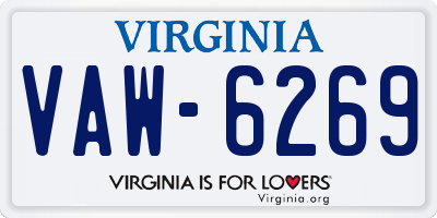 VA license plate VAW6269