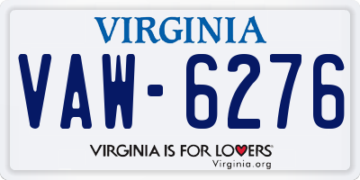 VA license plate VAW6276