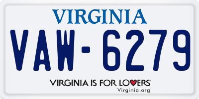 VA license plate VAW6279